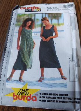 Burda Pattern 2943 Misses' Sleeveless Dress, Size 10-20 Uncut